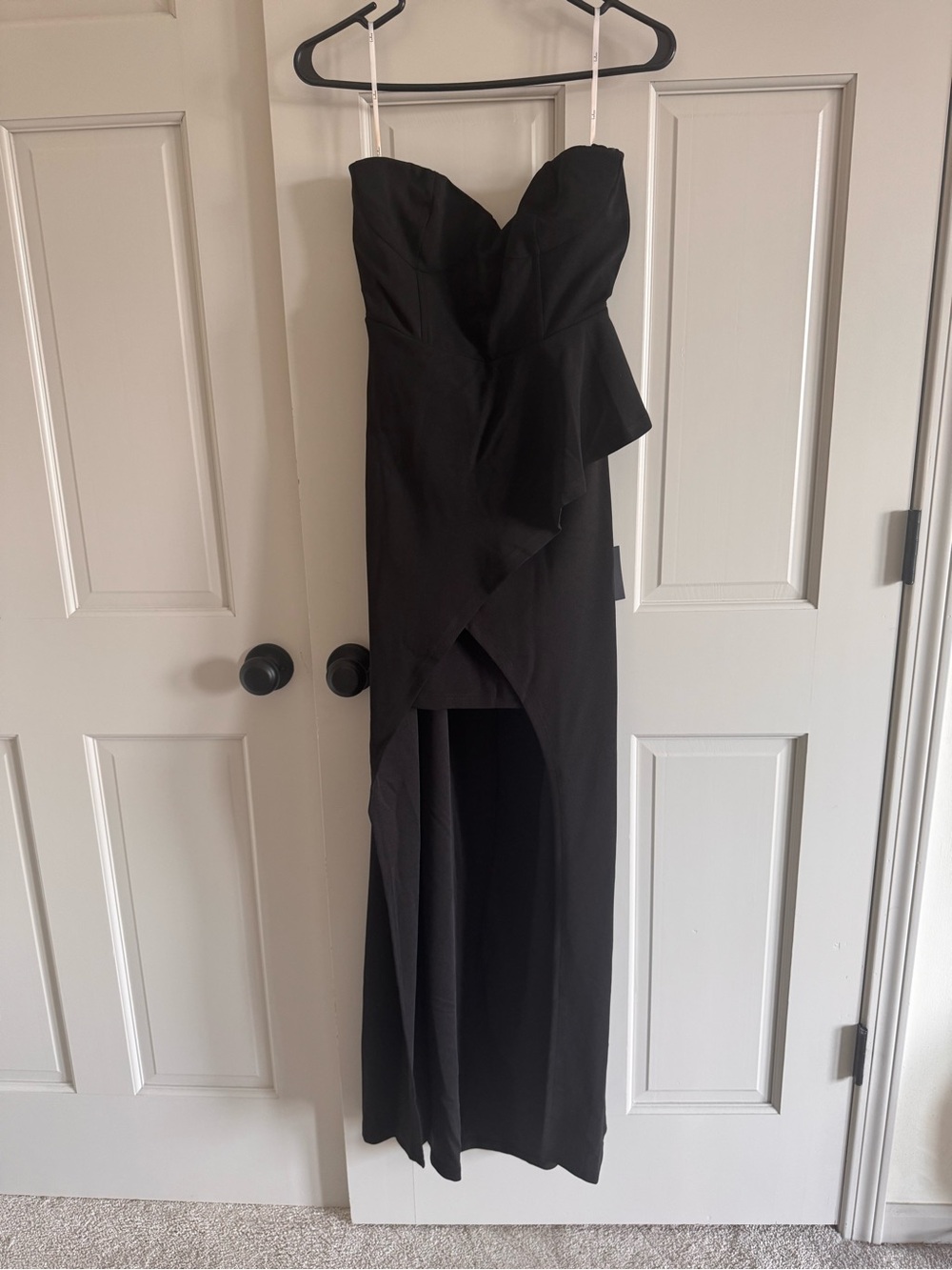 NWT Lulu’s Stunning Splendor Black Bustier Tulip Maxi Dress L
